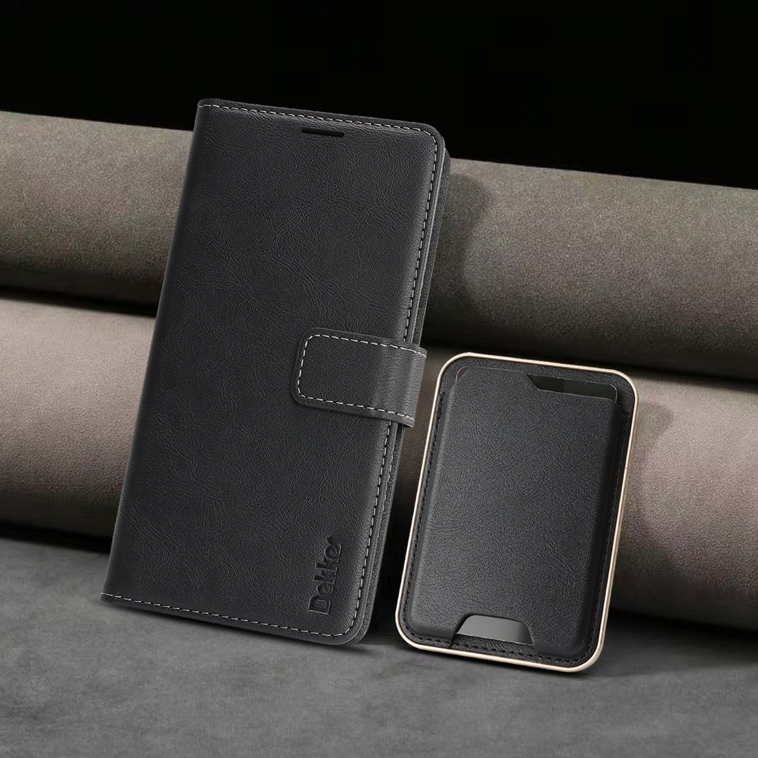 SunAram Magnetic Leather Wallet Case for iPhone (17/16/15/14 Series)   with N52 Magnet, MagSafe Wireless Charging, 3 Card Slots & Slim Card Holder