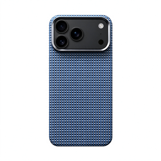 SunAram Cyan Micro Weave Aramid Fiber Magnetic Case for iPhone 17 Pro Max