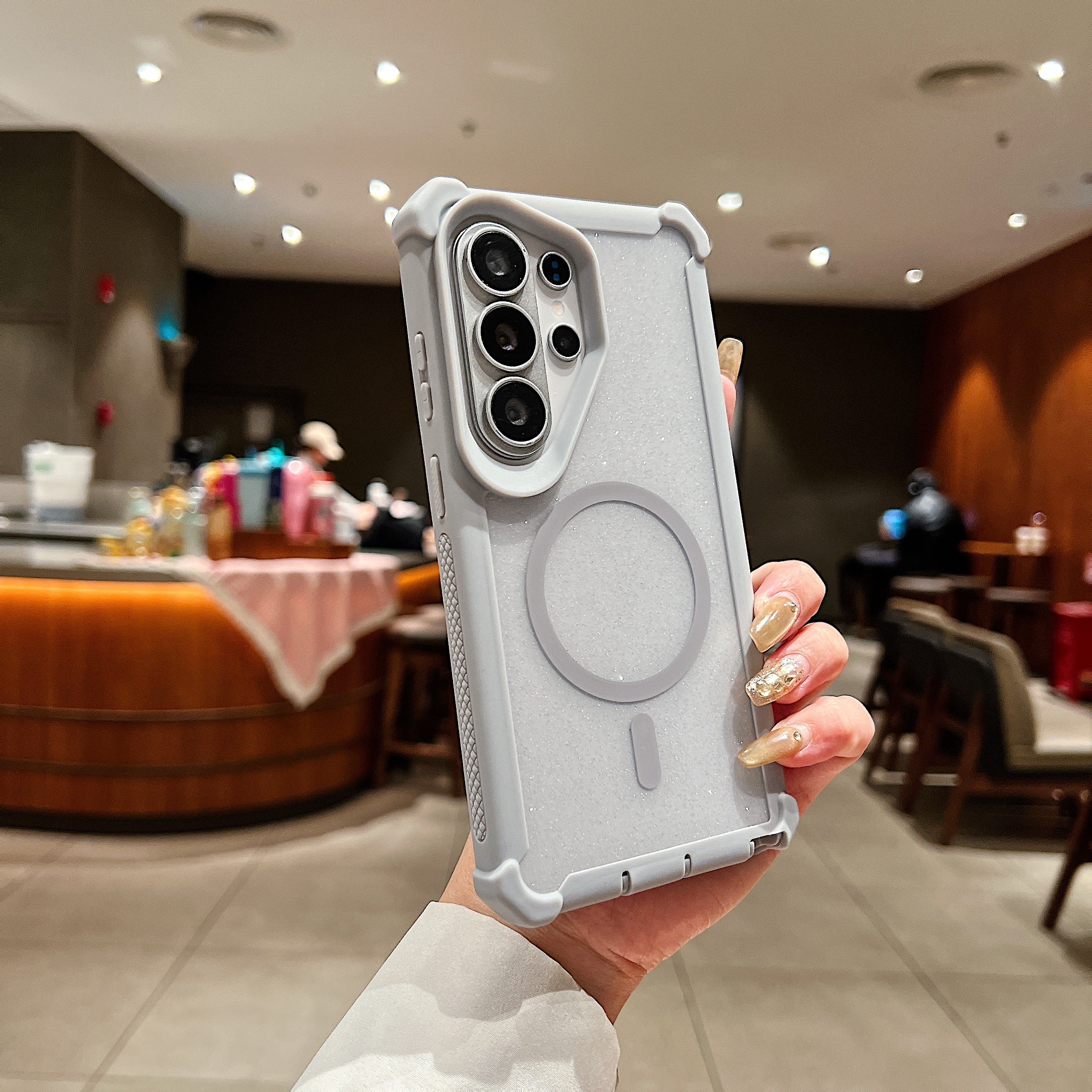 SunAram Military Grade Drop Tested MagSafe Case for Samsung Galaxy 26 / S26 Plus / S26 Ultra, Dual Layer Heavy Duty Protection, Shockproof Bumper with Glitter Clear Back, Non-Slip Phone Cover