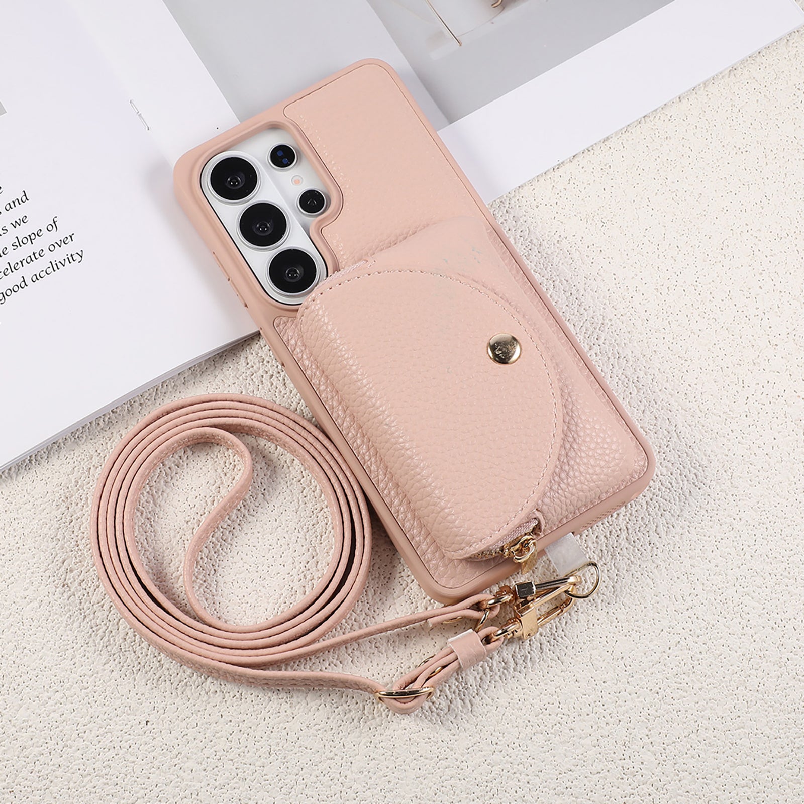 Sunyi Fashion Wallet Phone Case with Mirror & Crossbody Strap, PU Leather Card Holder Case for Samsung Galaxy S26/S25/S24 Series