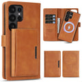 SunAram Magnetic Leather Wallet Case for Samsung Galaxy (S24/S25/S26 Ultra/Plus), N52 Ring Magnet, MagSafe Wireless Charging, 3 Card + 1 Wallet Slots & 2-Fold 5-Card Holder