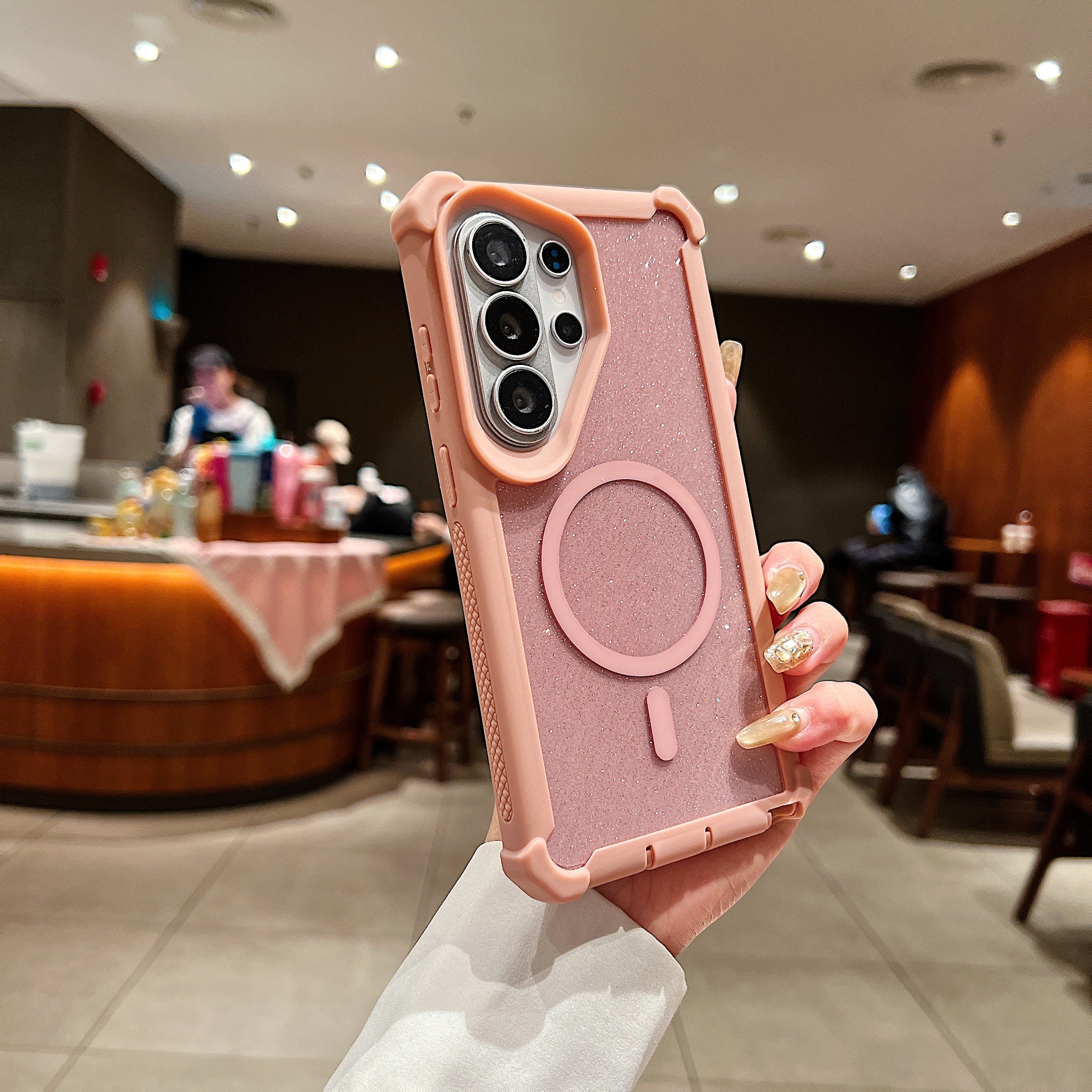 SunAram Military Grade Drop Tested MagSafe Case for Samsung Galaxy 26 / S26 Plus / S26 Ultra, Dual Layer Heavy Duty Protection, Shockproof Bumper with Glitter Clear Back, Non-Slip Phone Cover
