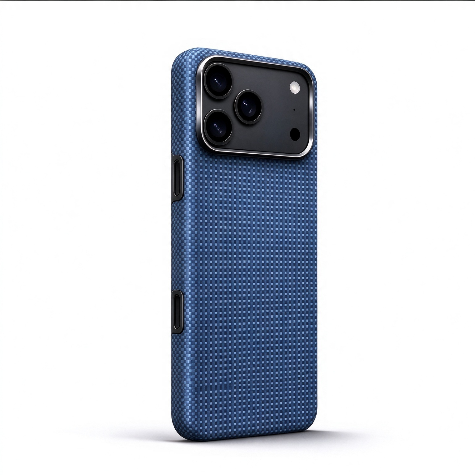SunAram Cyan Micro Weave Aramid Fiber Magnetic Case for iPhone 17 Pro Max